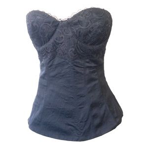 Bebe Corset Top Zipper Closure Lace Club Wear Sz 4